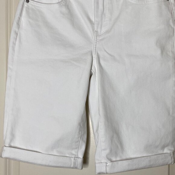 NYDJ Briella White Bermuda Shorts Size 4 Lift Tuck Stretch Denim 11” Inseam NWT - Picture 6 of 8